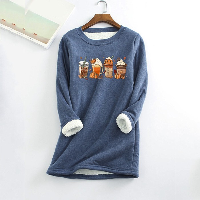 Warm Thickened Sheep Sweater O-Neck Wool Top Thermal Sweatshirts
