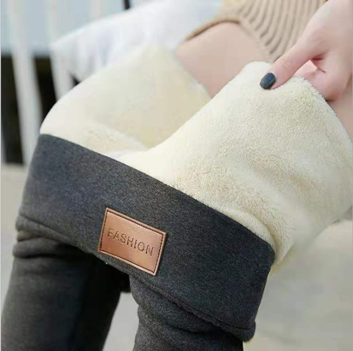 Fashion Plush Thickened Plush High Waisted Leggings