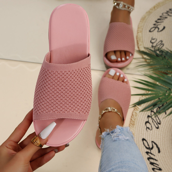 Women's Fly Woven Breathable Fashion Casual Flat Non-slip Outdoor Beach  Slippers
