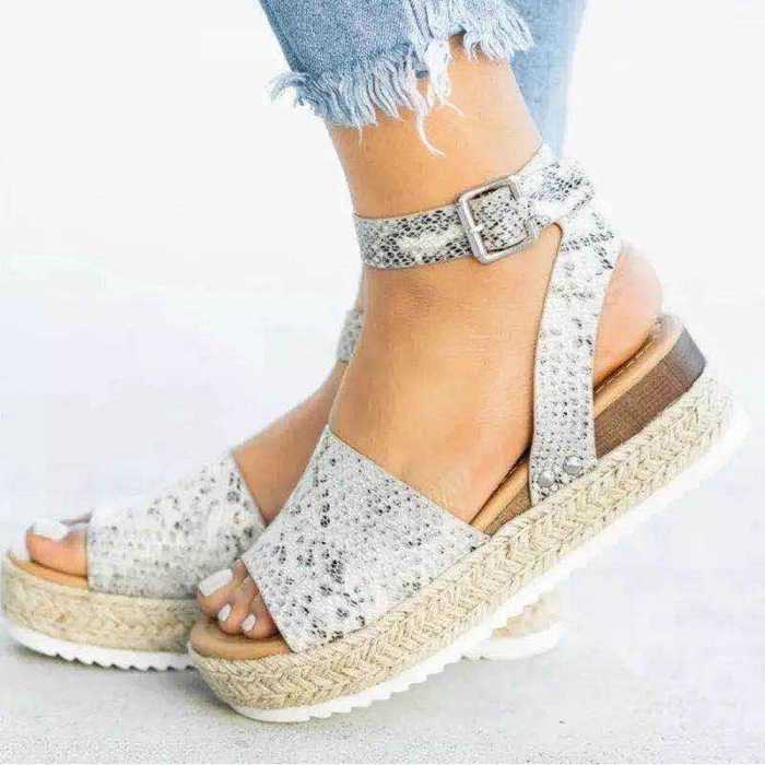 Women's Shoes Fashion Hemp Rope Wedge Platform Fish Toe Sandals