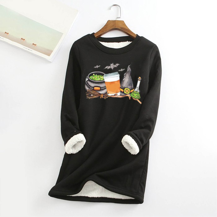 Warm Thickened Sheep Sweater O-Neck Wool Top Thermal Sweatshirts