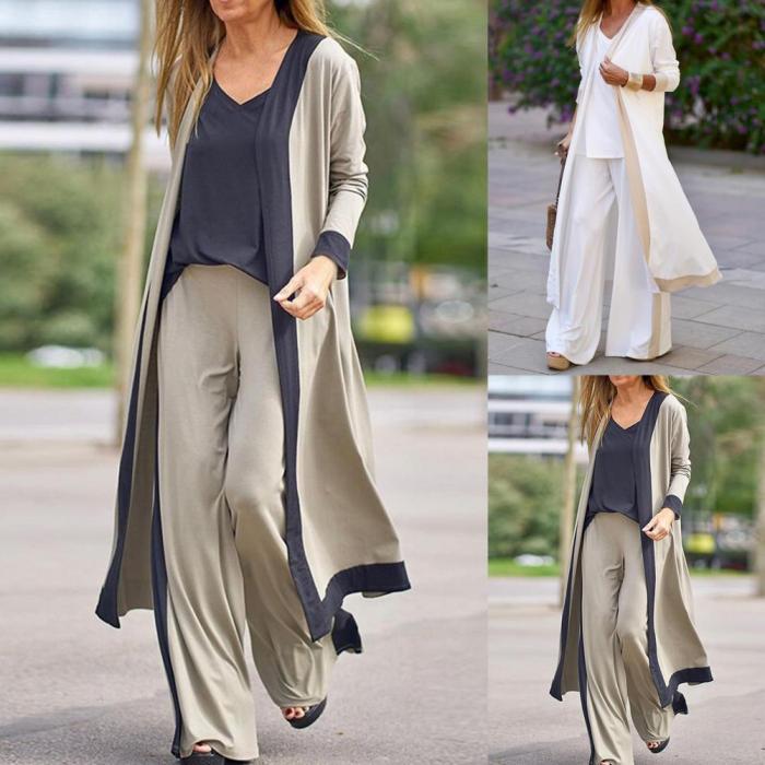 Women's Fashion Color Matching Sexy Loose Office Two-piece Outfits
