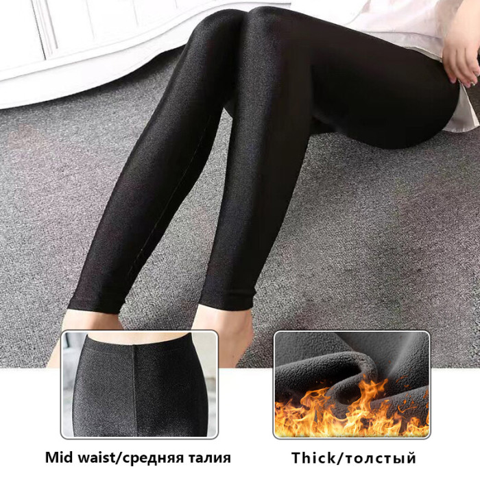 Winter Fashion Warm High Elastic Thickened Black Leggings