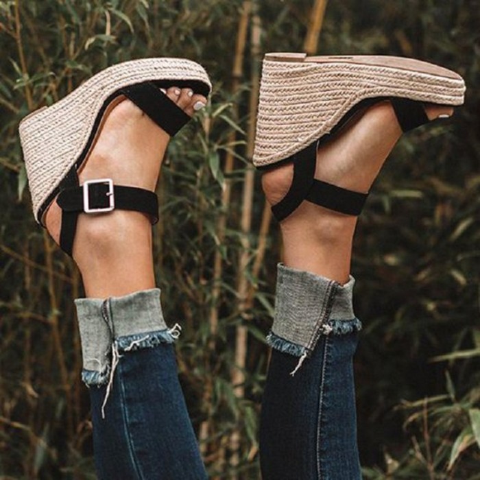 Women's Fashion Thick Sole Comfortable Wedge High Espadrille Sandals