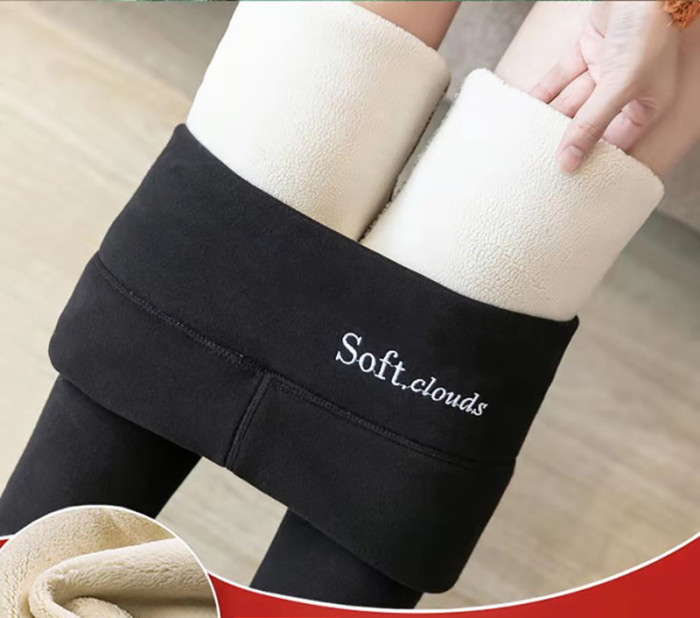 Women's Warm Thickened Wool Warm Ankle Sexy High Waist Leggings
