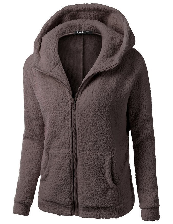 Fashion Solid Color Warm Casual Loose Hoodie Sweatshirt