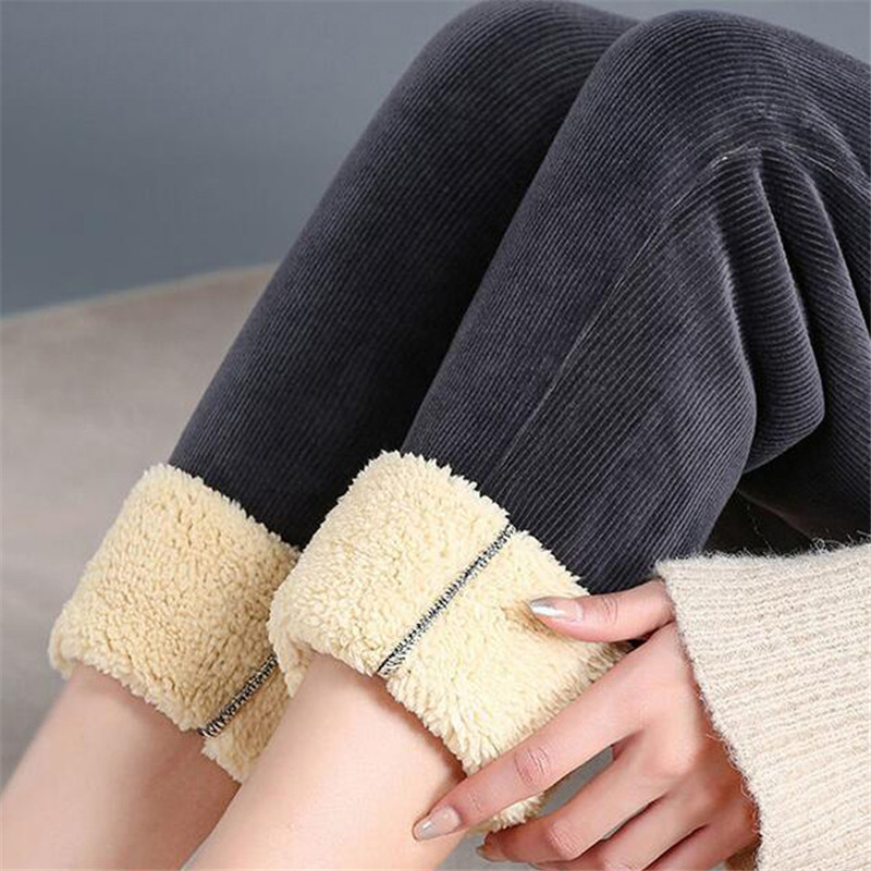 Plush Thickened Casual Corduroy Warm High Waisted Harem  Pants