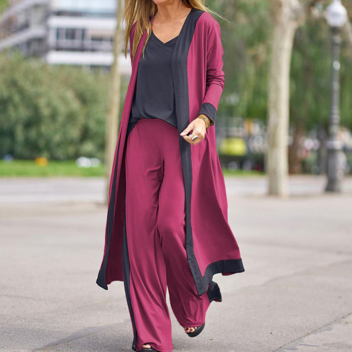 Women's Fashion Color Matching Sexy Loose Office Two-piece Outfits