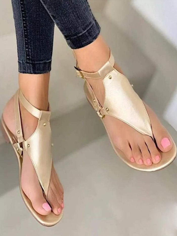 Women's Thong Flat Roman Fashion Platform Casual Sandals