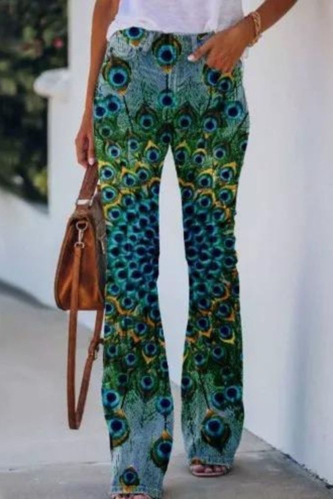 3D Printed Pattern Women's Retro Casual Straight Loose Jeans