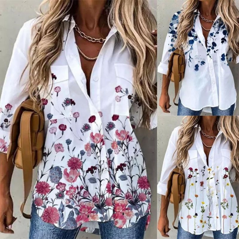 Women's Fashion Long Sleeve Loose Casual Elegant Blouses & Shirts