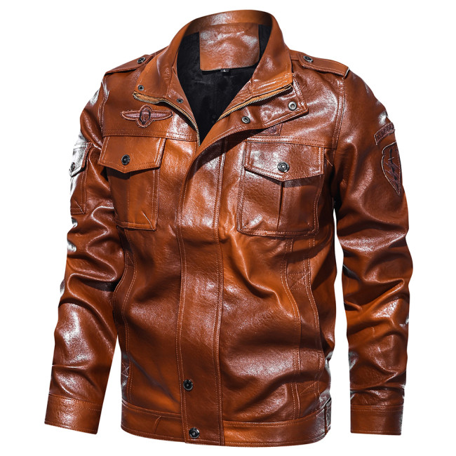 Men's Classic Moto Fleece Thick Men's Zip-Up Coats & Jackets