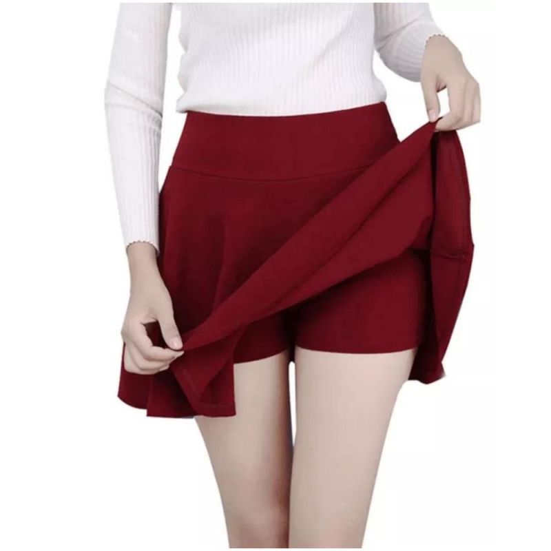 Solid Color Fashion High Waist Ballerina Pleated Mini Skirt