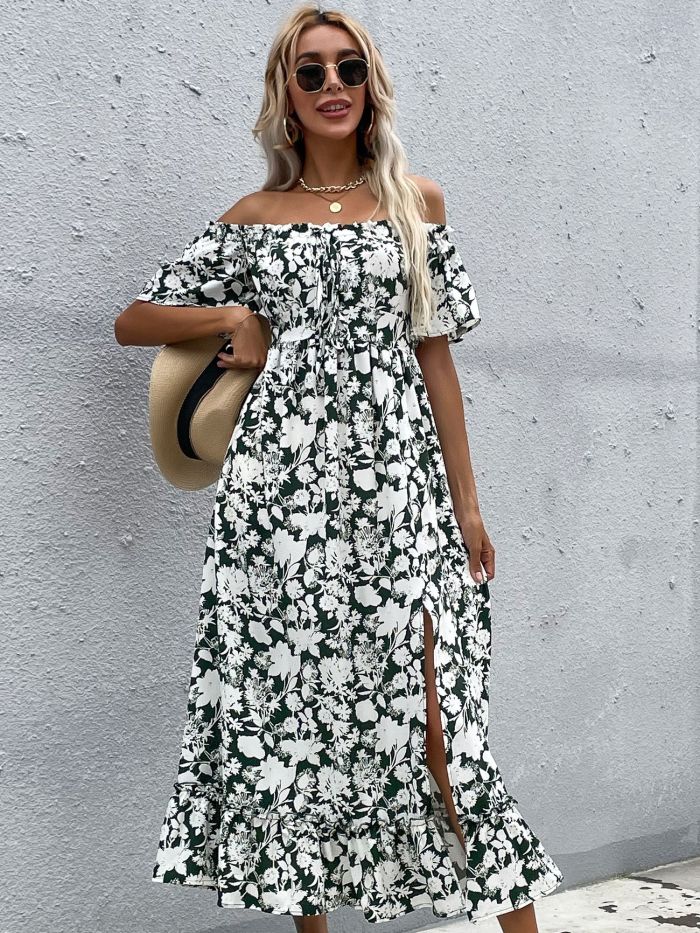 Sexy Off Shoulder Casual Loose Holiday Party Beach Dress