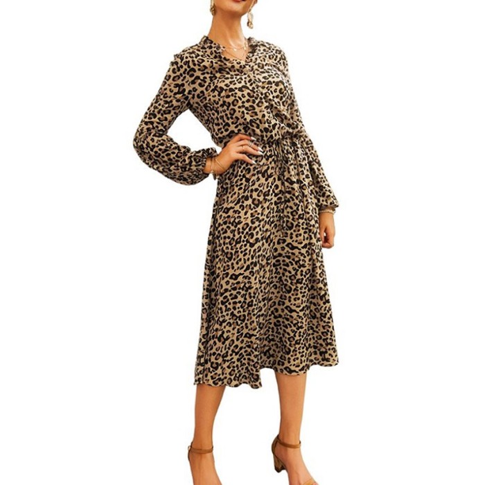 Leopard Print Casual Loose Holiday Sexy Dress