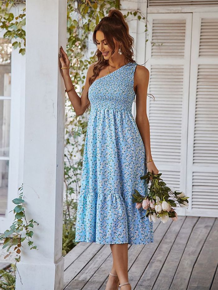 Boho Floral Print Sexy Casual Beach Dress