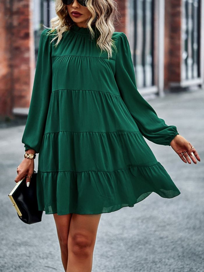 Elegant Loose Fashion Round Neck Mini Dress