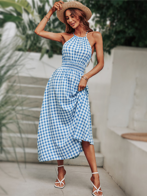 Vintage Boho Sexy Casual Plaid Dress