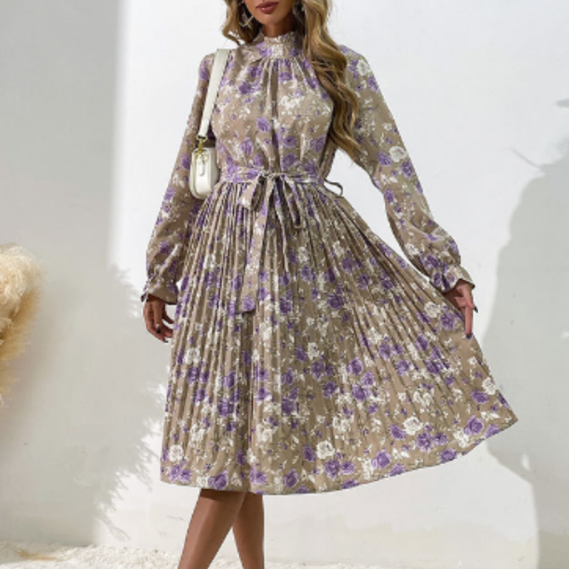 Print Vintage Elegant Midi Dress