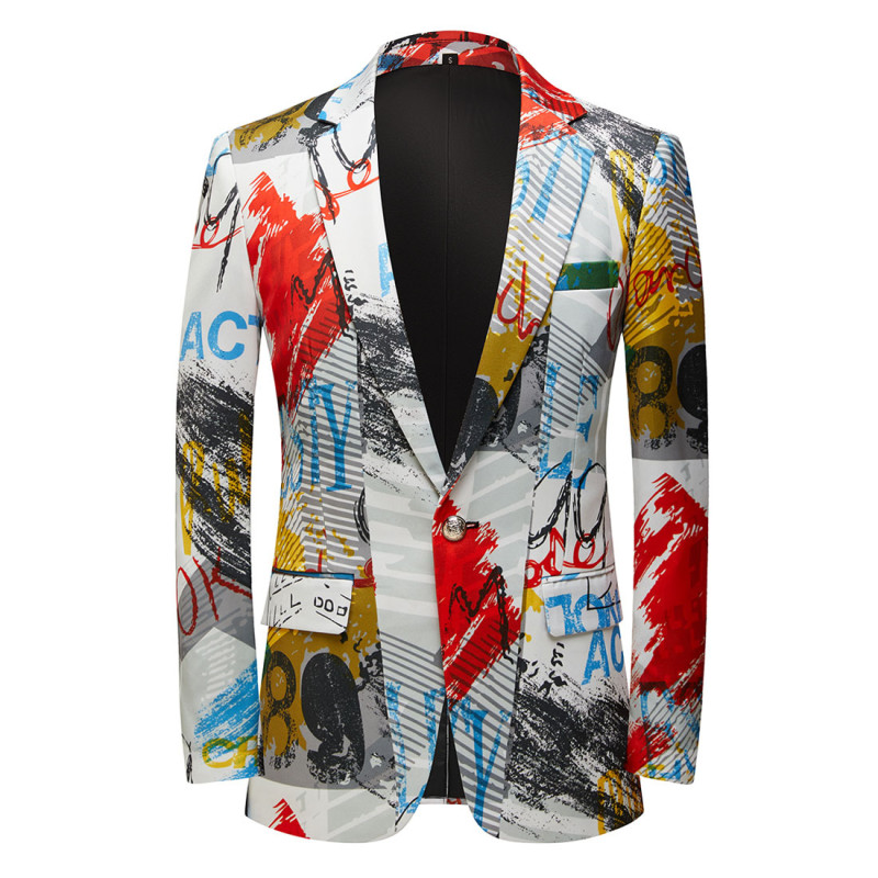 New Stylish Men's Print Casual Blazer