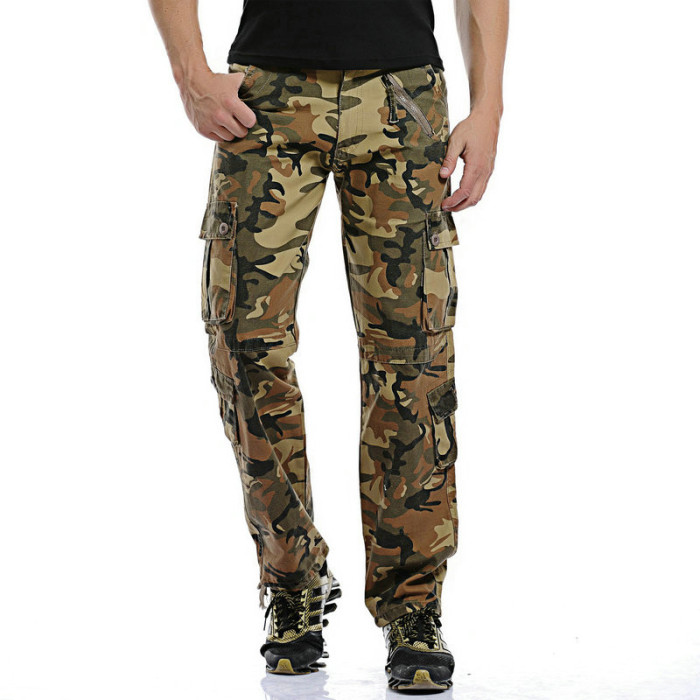 Fashion Cotton Tactical Workout Straight Fit Casual Camouflage Men's Cargo Pants