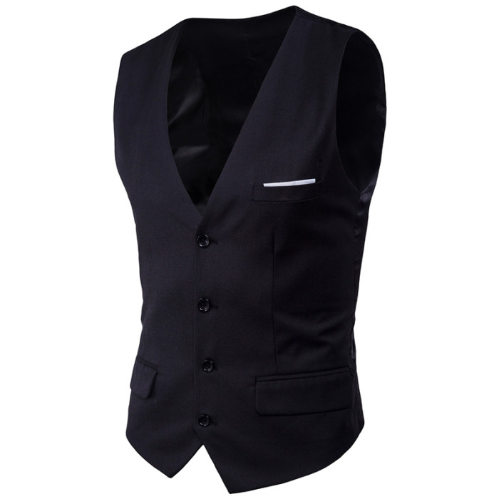 Men's New Slim Sleeveless Formal Business Wedding Dress Suit Vest