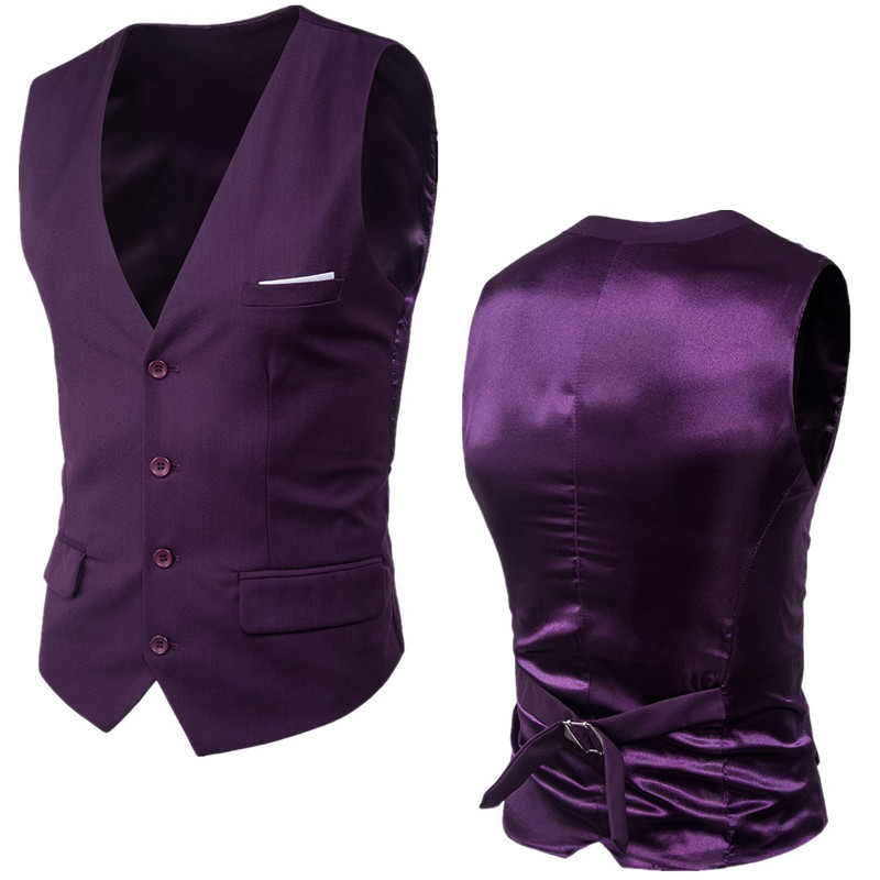 Men's New Slim Sleeveless Formal Business Wedding Dress Suit Vest