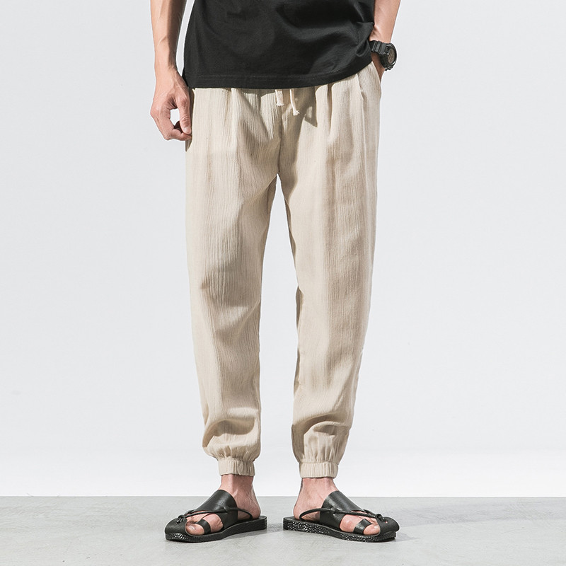 Men's Fashion Cotton Linen Casual Lightweight Sweatpants