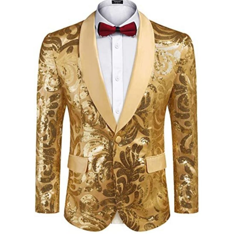 Men's Sequin Banquet Wedding Blazer