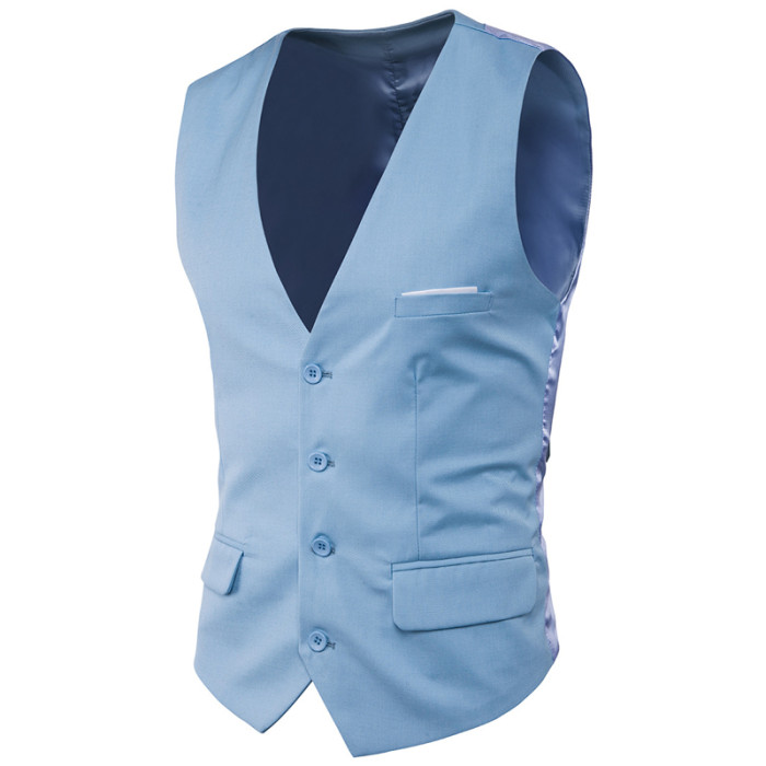 Men's New Slim Sleeveless Formal Business Wedding Dress Suit Vest