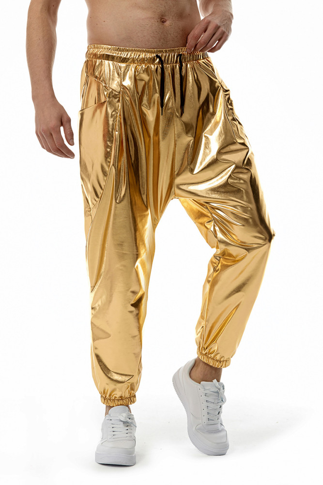 Fashion Metallic Shiny Gold Silver Party Rock Pants