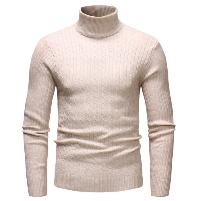New Men's Turtleneck Striped Sweater Knit
