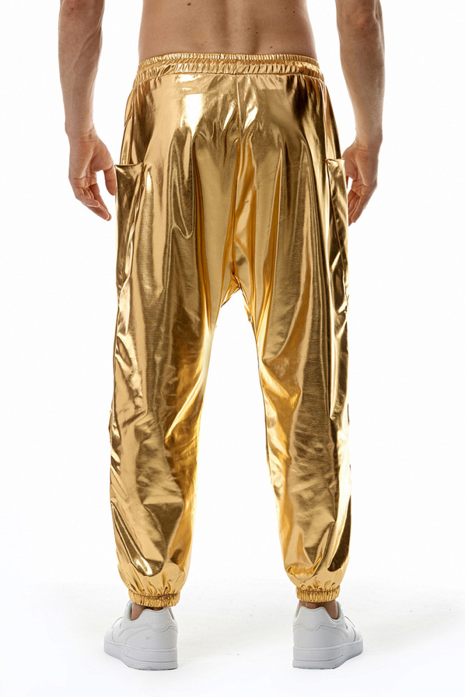 Fashion Metallic Shiny Gold Silver Party Rock Pants