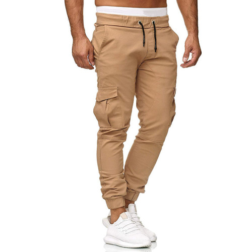 Men's Fashion Jogging Solid Color Multi Pocket Casual Sports Pants