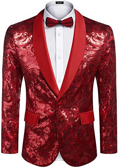 Men's Sequin Banquet Wedding Blazer