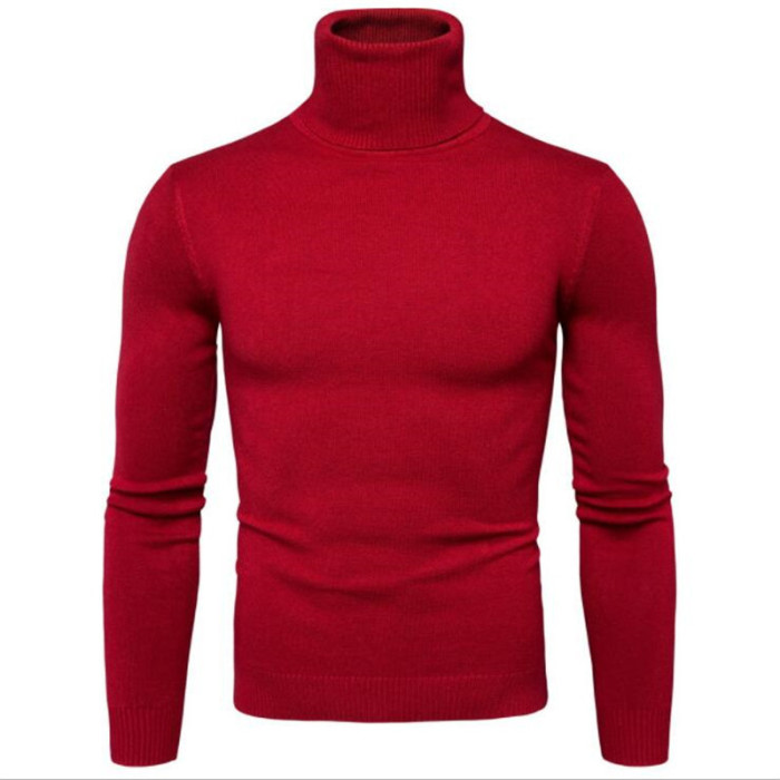 Men's Turtleneck Sweater Slim Knit