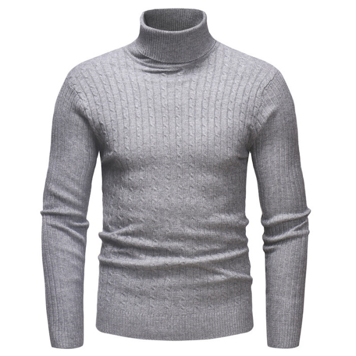 New Men's Turtleneck Striped Sweater Knit