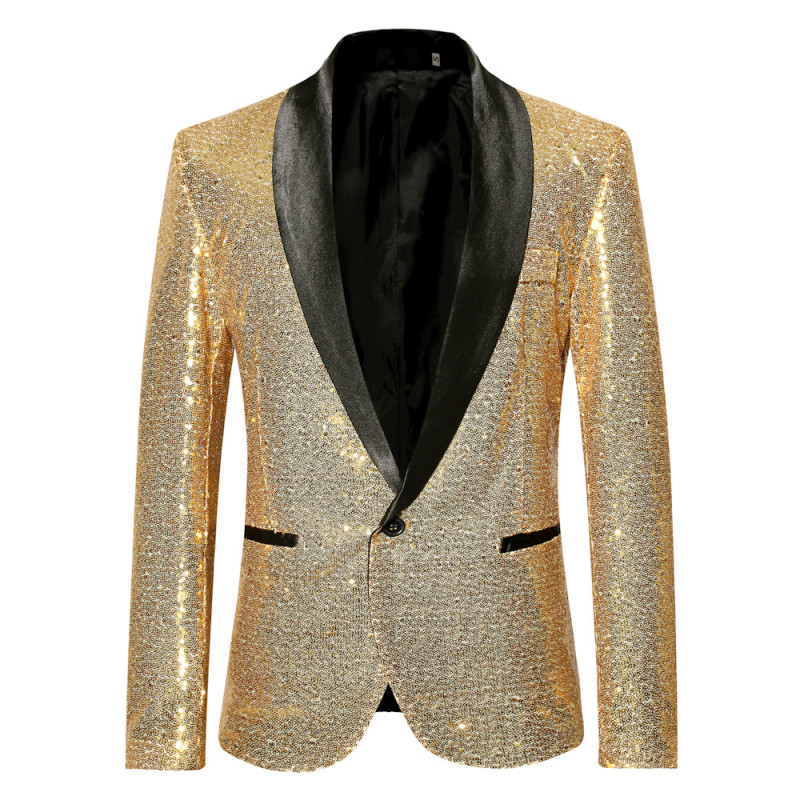 Men's Shiny Sequin Party Wedding Banquet Blazer