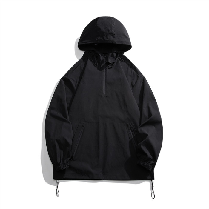 Man Streetwear Hooded Casual Windbreak Jacket