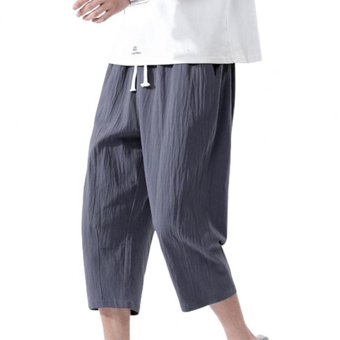 Men's Solid Color Casual Wide-leg Pants