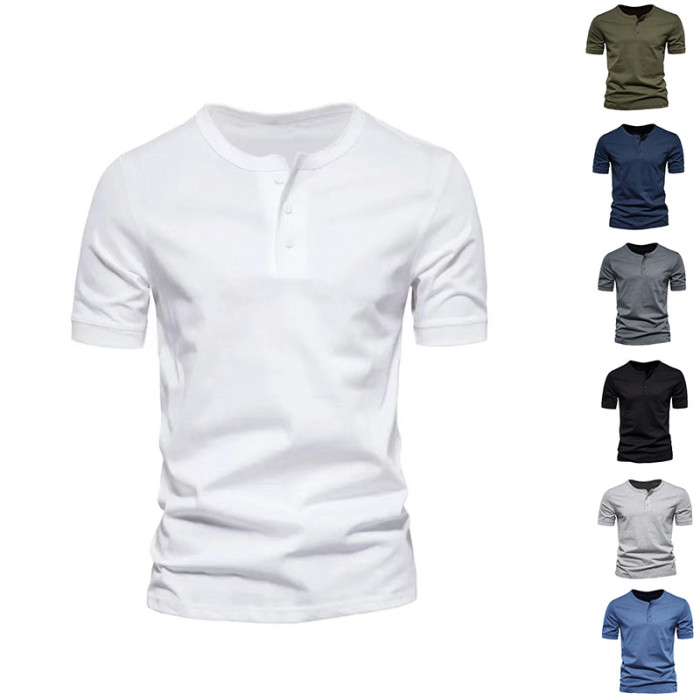 Men Casual Short Sleeve Fashion Cotton T-shirt