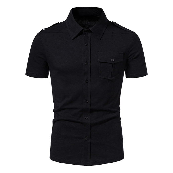 New Men Solid Color Short Sleeve Casual Cotton Slim Fit T Shirts