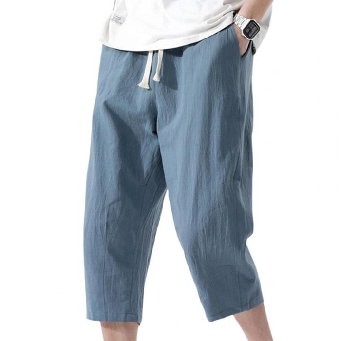 Men's Solid Color Casual Wide-leg Pants