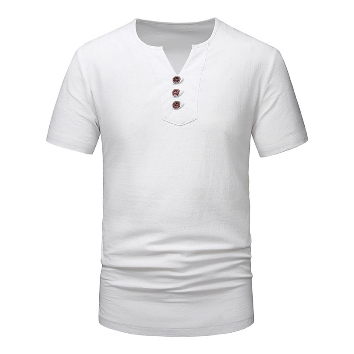 Men's fashion Short Sleeve V-neck Casual T Shirts