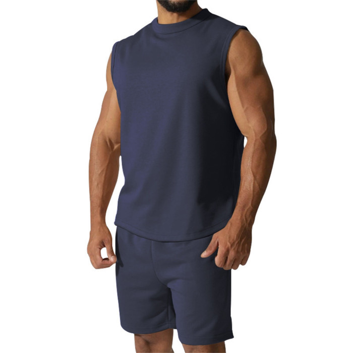 Men Breathable Knit Anti Wrinkle Two Piece Set