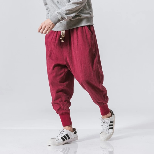 New Men Solid Color Casual Harem Pants