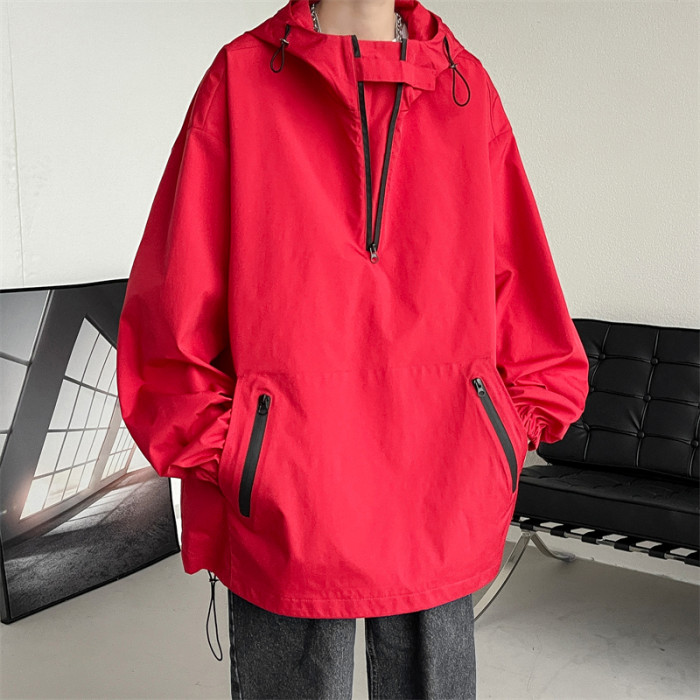 Man Streetwear Hooded Casual Windbreak Jacket