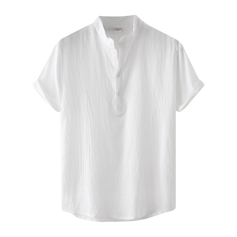 Men's Casual Fashion Solid Color Cotton Linen Shirts