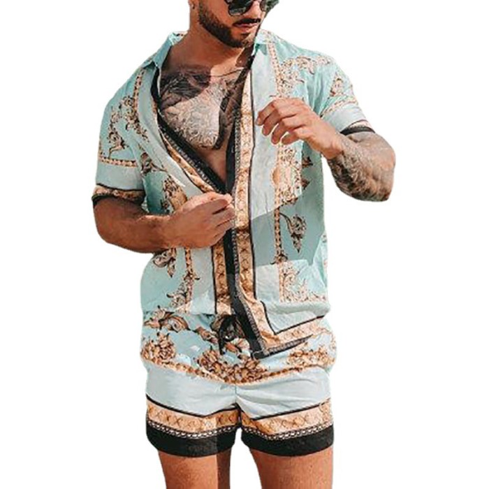 Men's Casual Fashion Loose Print Two-piece Set