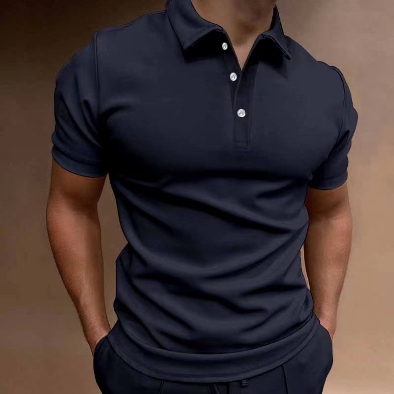 New Men's Short Sleeve Button T-shirt